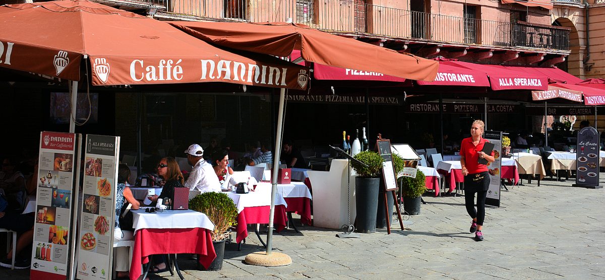 Renaissance Siena, Italy, has a lively café scene.