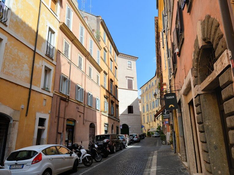 Rome — The Eternal City Apartments are located on narrow, cobbled streets, with minimal traffic.