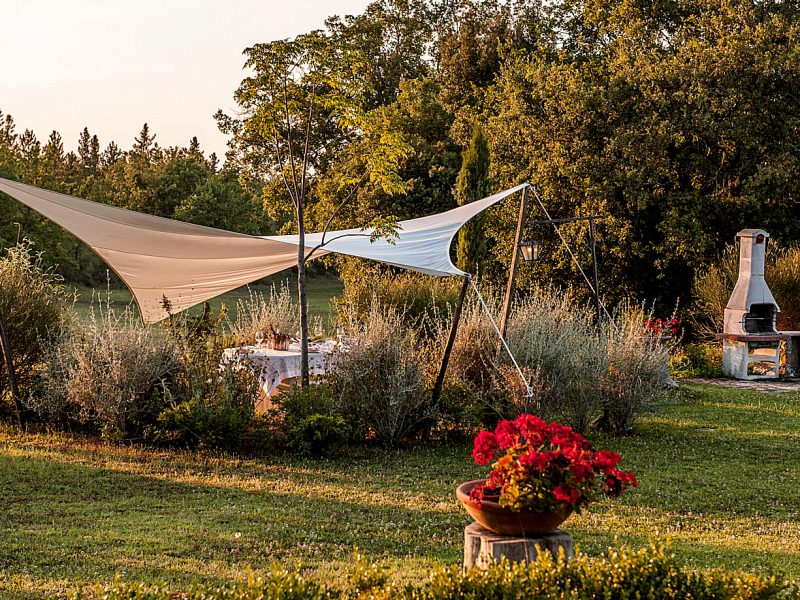 Secluded outdoor dining in the garden