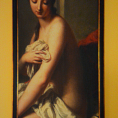 The French love art. This apartment is decorated with paintings, drawings, and prints.