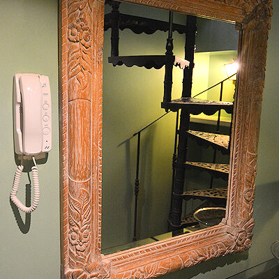 Entry Hall with entry phone and mirror.