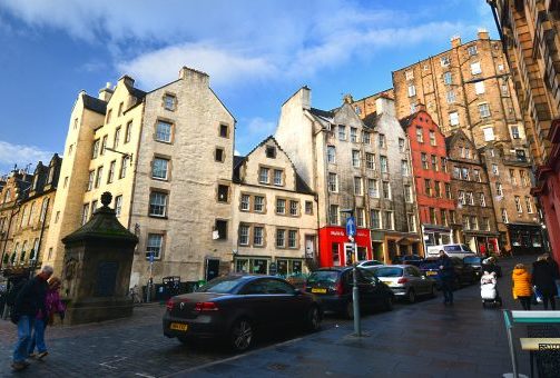 Edinburgh: Grassmarket below The Castle