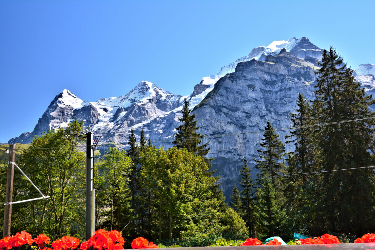 Chalet Eiger: balcony view of Eiger/Mönch/Jungfrau. Photo © Home At First.