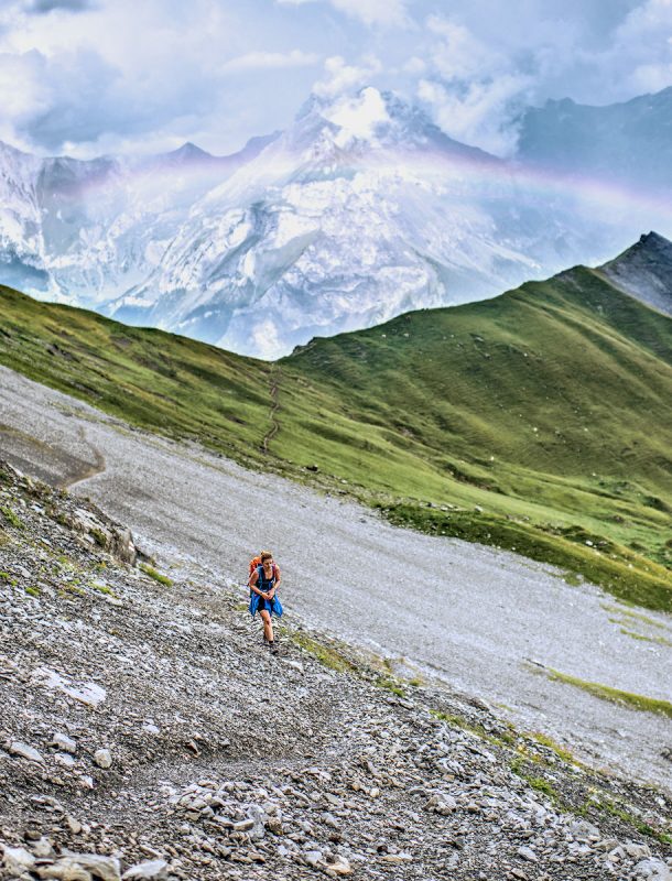 Kandersteg - Hiking the Via Alpina - Rainbow over the Kander Valley - Photo swiss-image.ch Kevin Wildhaber copyright Switzerland Tourism