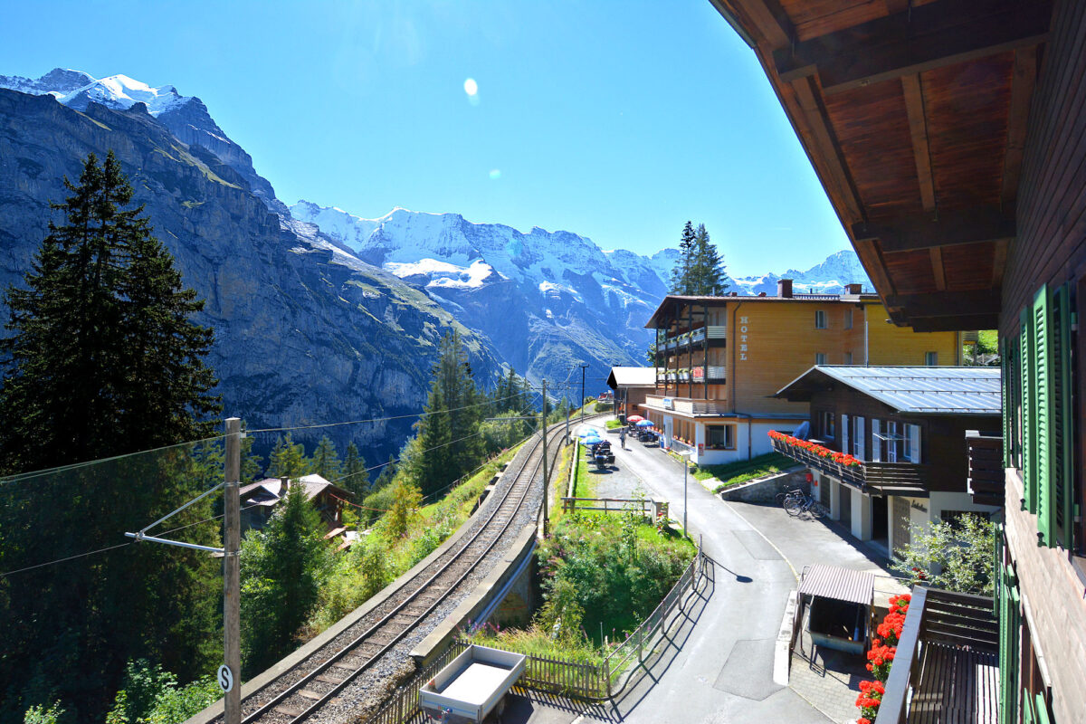 Chalet Eiger - Large apartment: view south from the east balcony. Photo © Home At First.