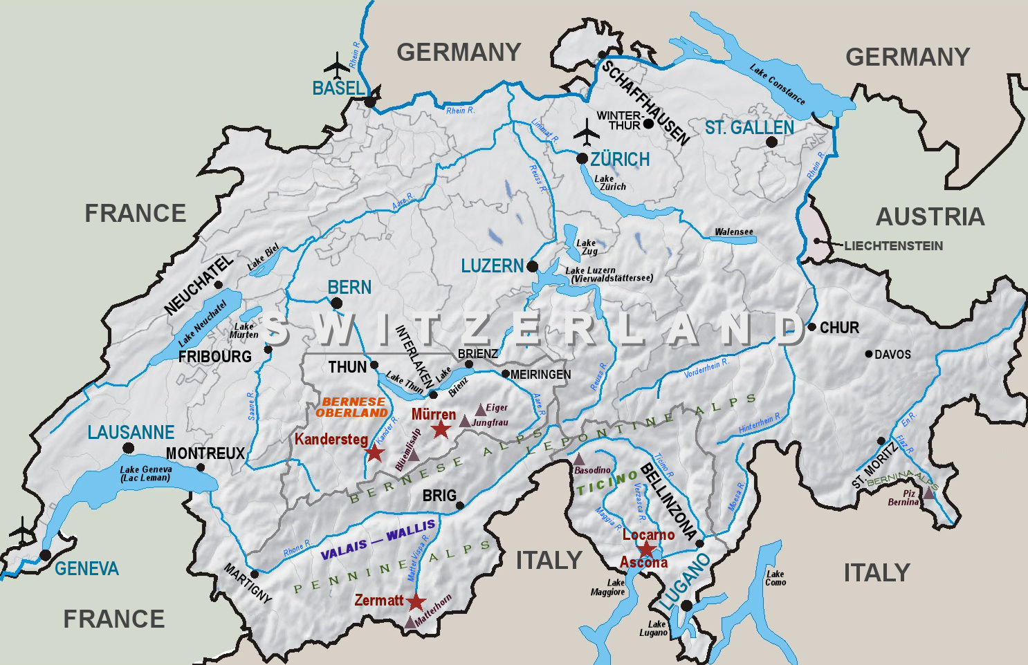 Home At First's Map of Switzerland