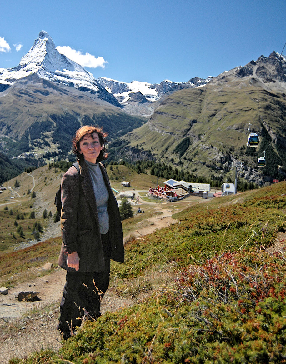 High above Zermatt - hiking down from Blauherd to Sunnegga.