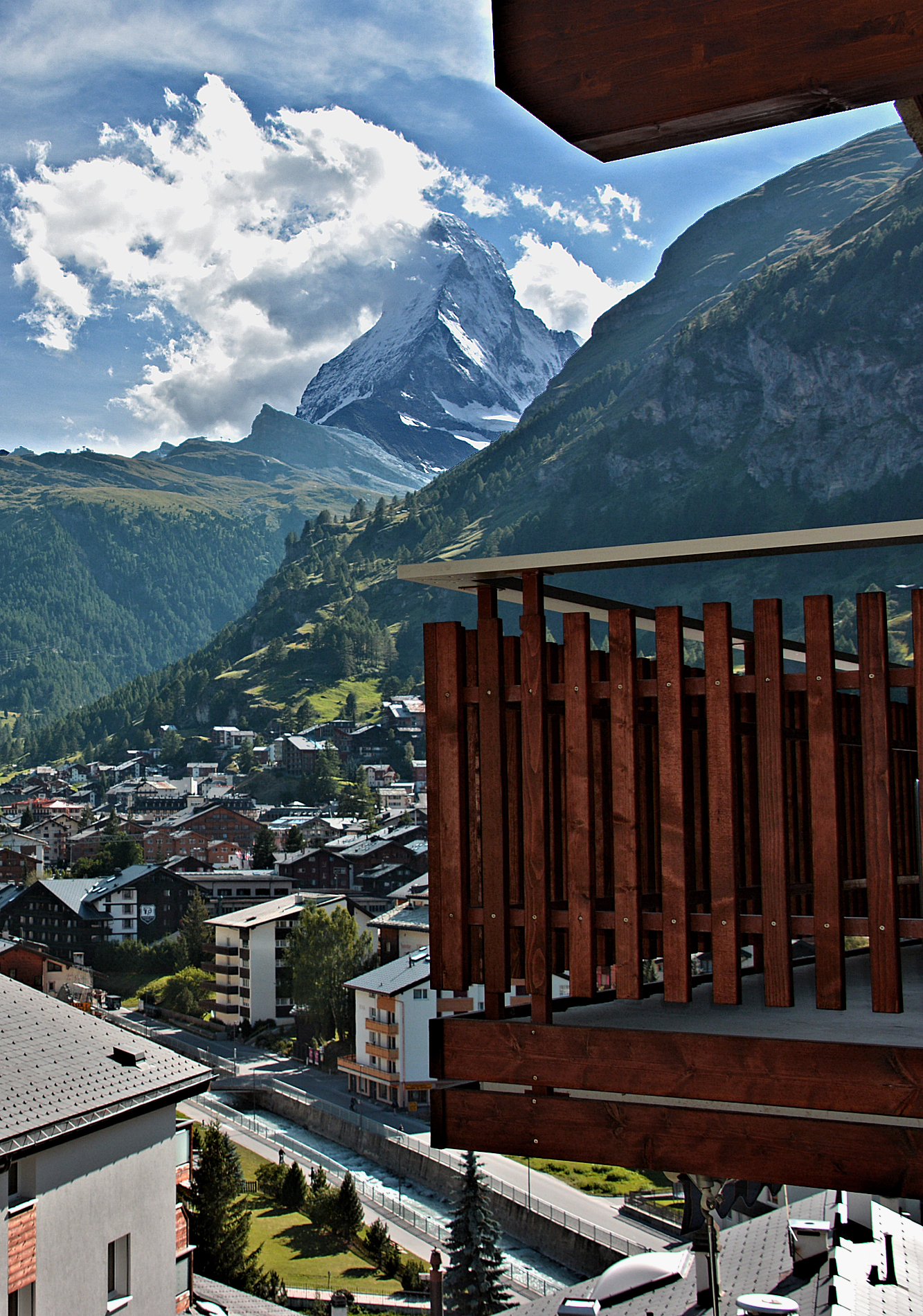 Zermatt - The View from Home At First Apt Balcony.