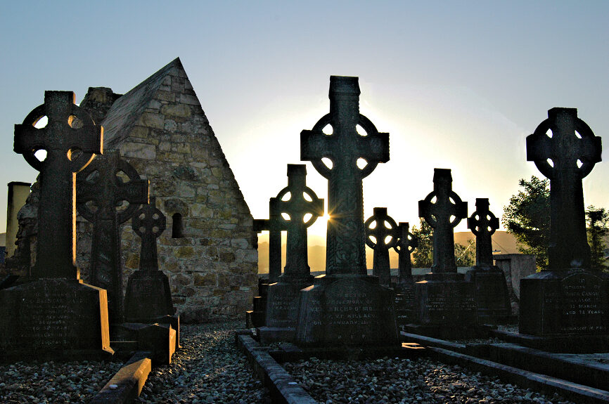 Killaloe: 1,000-year-old St Lua's Oratory atop the town.