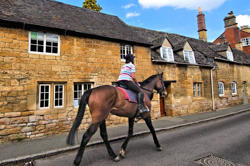 Chipping Campden: horse traffic in town. Photo copyright Home At First.