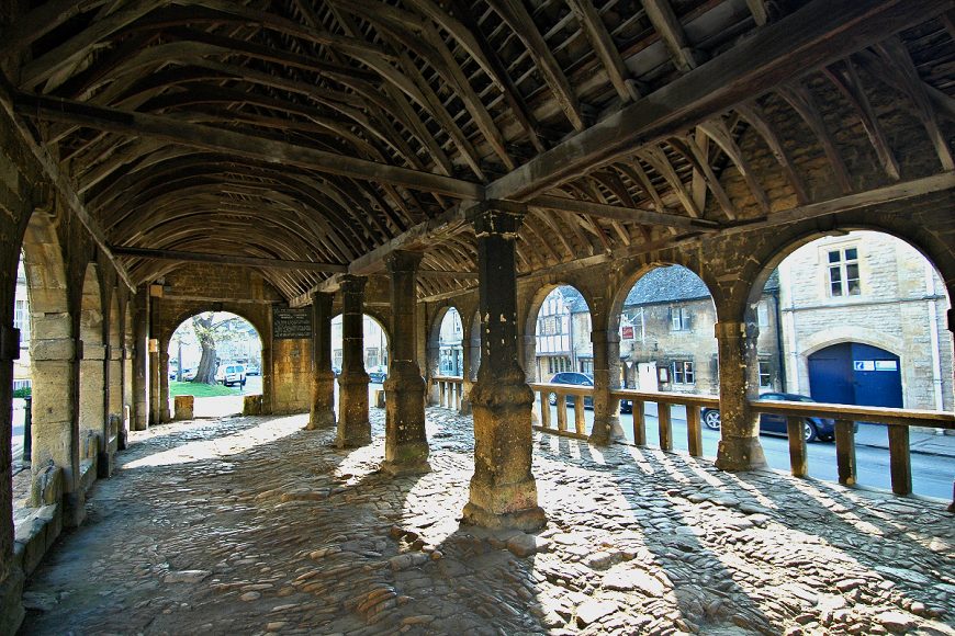 Cotswolds: Chipping Campden's medieval market hall. Photo copyright Home At First.