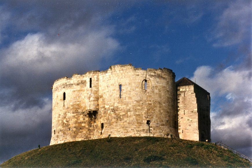 York - 13th century CliffordsTower - the keep of York Castle. Photo copyright Home At First