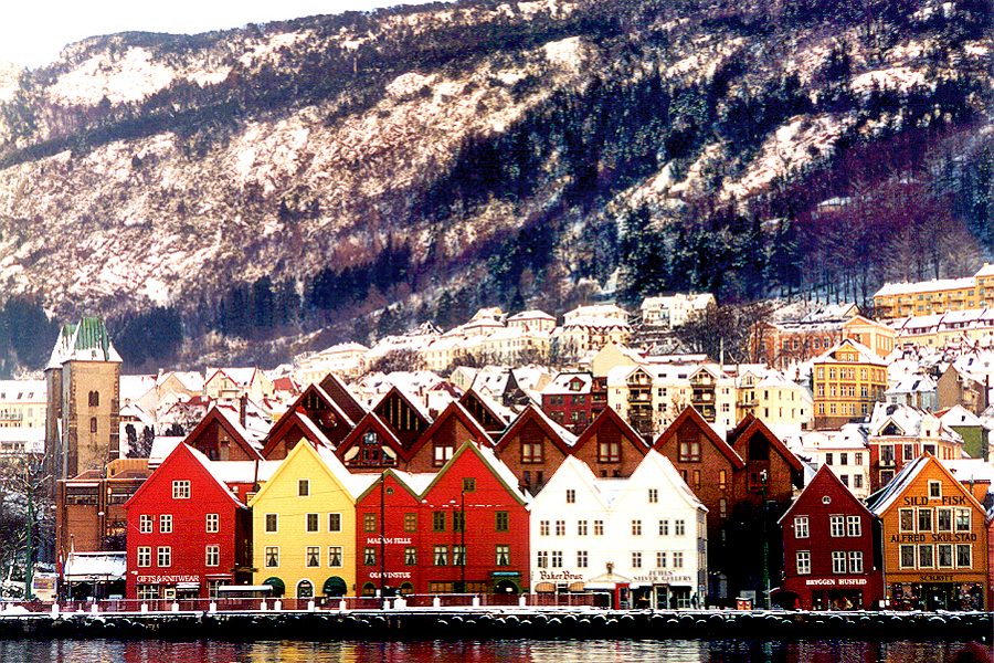 Bergen: Bryggen Harbor in winter. Photo © Home At First.