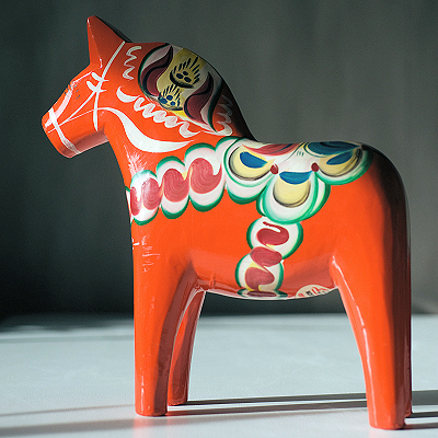 Dalarna - Dalahäst souvenir wooden horse. Photo Credit: Cecilia Larsson Lantz/Imagebank.sweden.se