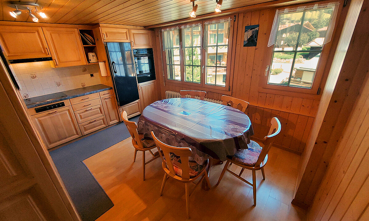 Chalet Silberhorn - Upper Apt. Kitchen with view. Photo © Home At First.