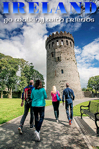 Central Ireland: Friends walking to Nenagh Castle tower, North Tipperary. Photo Courtesy Brian Morrison Failte Ireland Tourism Ireland © Clare County Council.