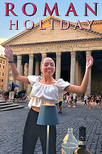 Roman Holiday. Dancing café server on Rome's Pantheon square. Becca Fahnestock Photo © Home At First.