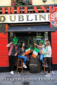 Dublin: Temple Bar leprechauns. Photo by James Bowden Tourism Ireland.