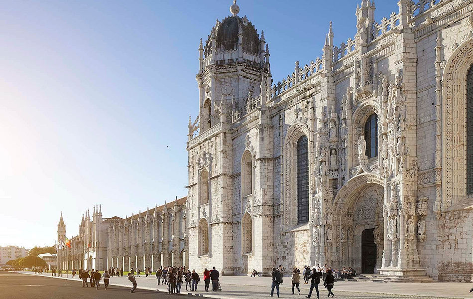 Lisbon's Belem neighborhood is home to the Portugese Gothic Jeronimos Monastery dating from the time of Portugal's great ocean voyages of discovery. Photo © VisitLisbon.