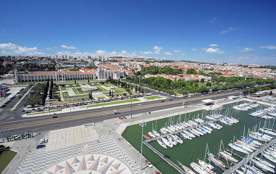 Lisbon's Belem neighborhood with Jeronimos Monastery & marina by the departure point of Portugese seafarer explorers. Photo © VisitLisbon.