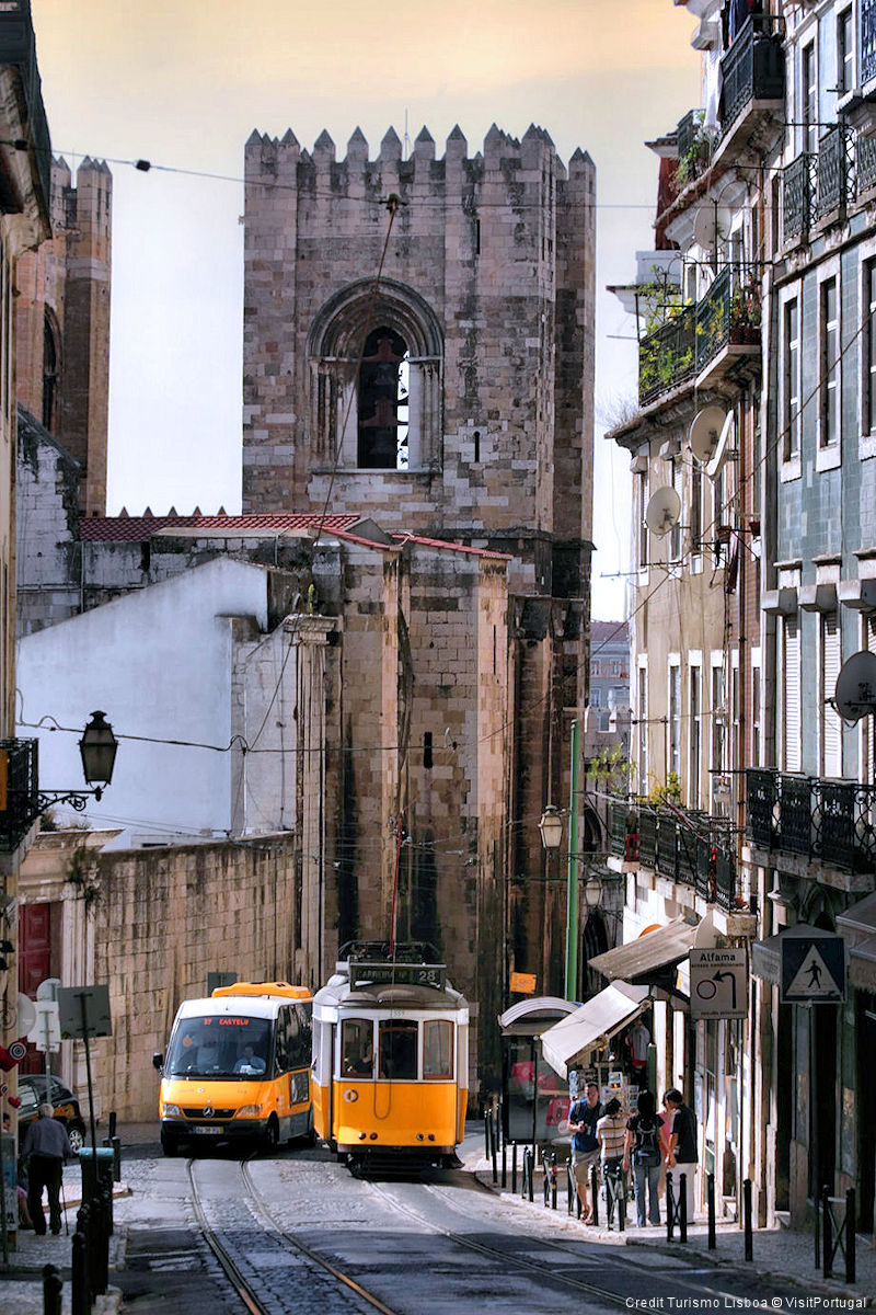 Lisbon Cathedral with tram. Credit Turismo Lisboa © VisitPortugal.