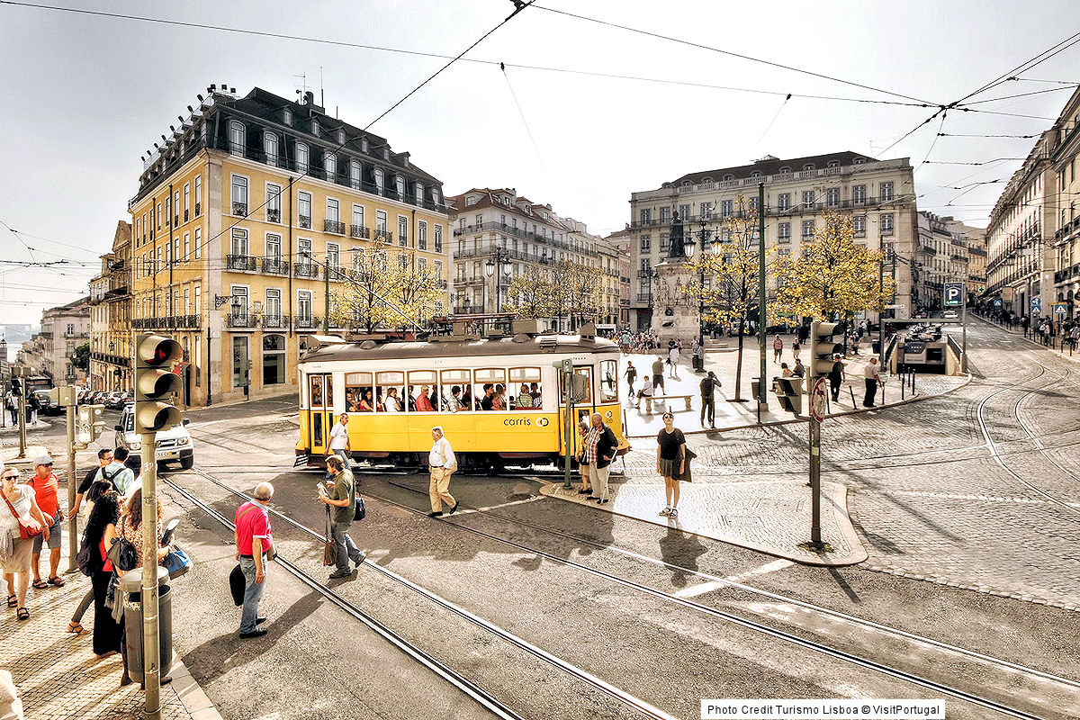 Lisbon: Trolley in Chiado square. Photo Credit Turismo Lisboa © VisitPortugal.