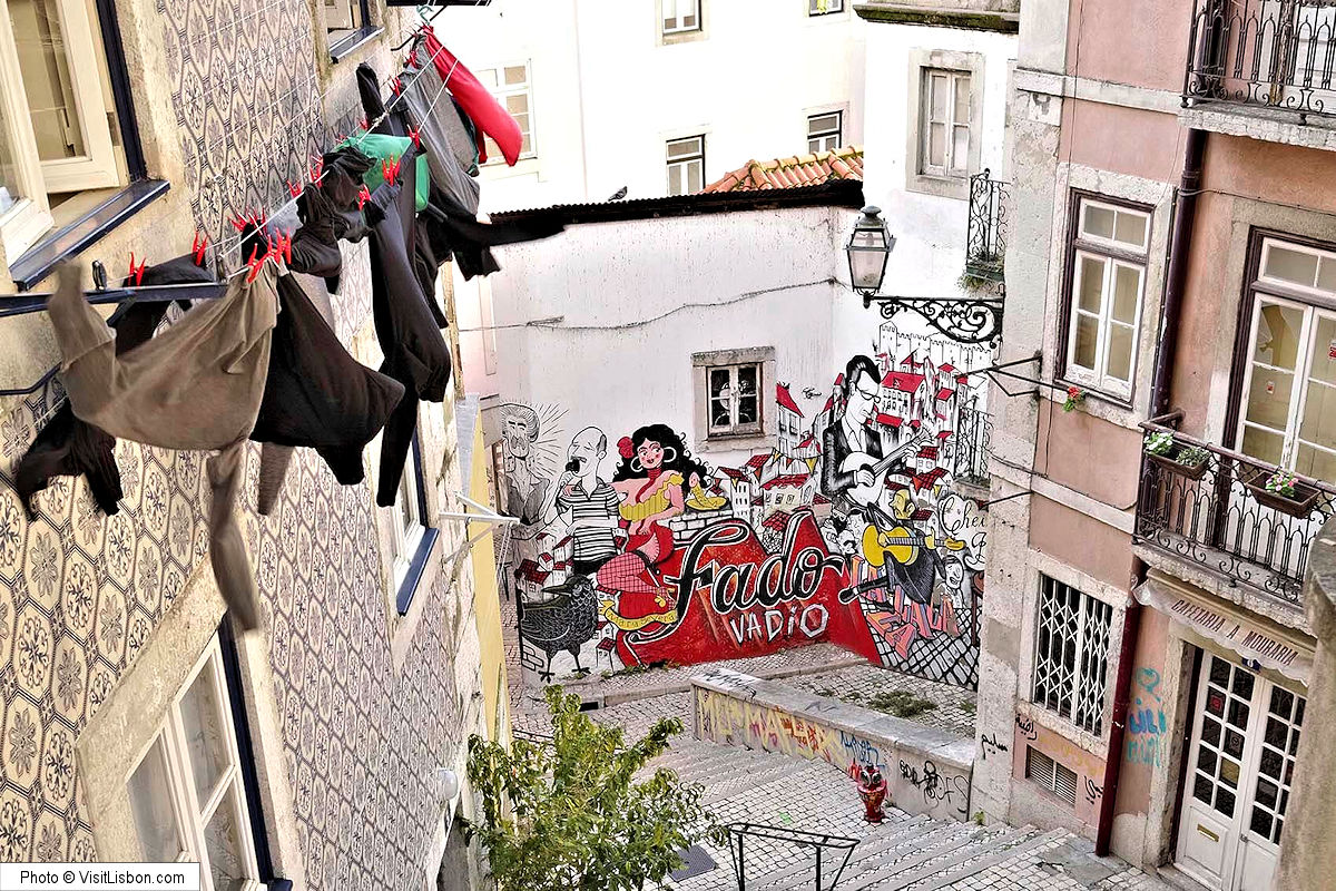 Lisbon Region: Fado vadio street art in Lisbon Old City. Photo © VisitLisbon.com.