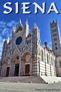 Siena's magnificent Cathedral dates from the 13th century. This World Heritage Site combines Gothic, Romanesque, and Classical architecture and houses many art treasures. Photo © Home At First.