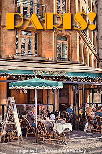 Paris - café restaurant. Image by Dan Novac from Pixabay - Thanks, Don!
