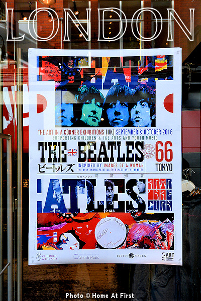 Beatles Poster on display near Carnaby St - Photo © Home At First