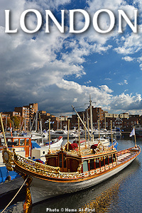 Queen Elizabeth II's Royal Barge Gloriana moored at St Katharines Docks - Photo © Home At First