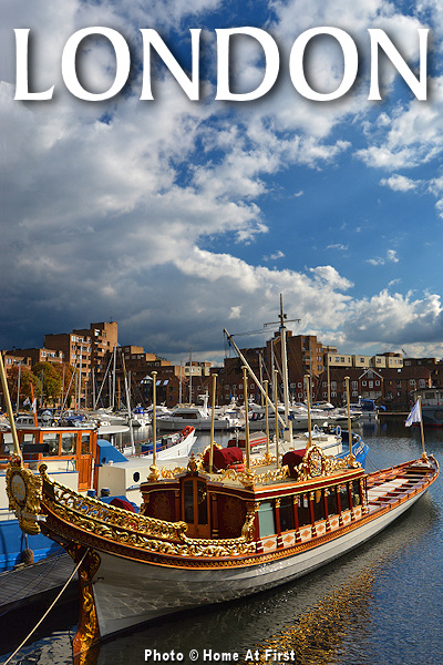 Queen Elizabeth II's Royal Barge Gloriana moored at St Katharines Docks - Photo © Home At First