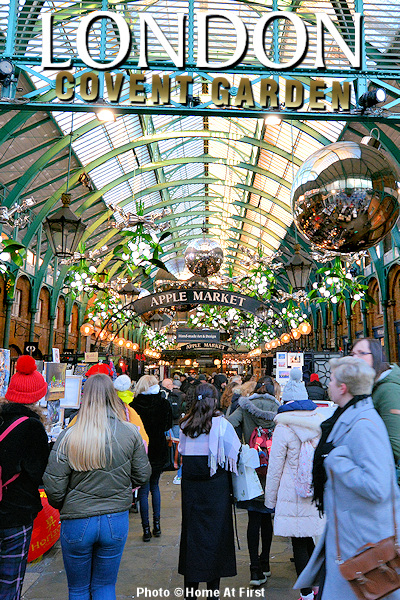 London - Holiday Shopping at Victorian Covent Garden Market. Photo © Home At First.