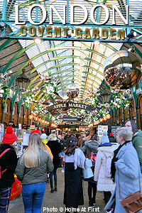 London - Holiday Shopping at Victorian Covent Garden Market. Photo © Home At First.