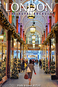 Holiday shopping at London's Royal Arcade has a certain something you might not find on-line or in your local mall at home. Photo © Home At First.