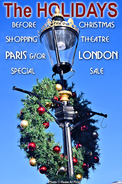 Christmas wreathe on lamppost. Photo © Home At First.