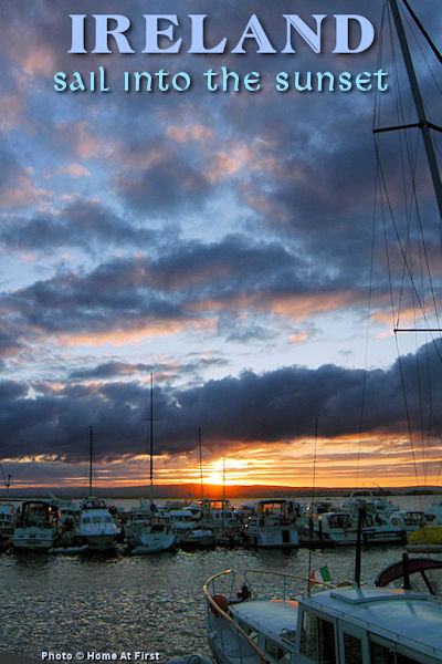 Sunset on Lough Derg, Central Ireland. Photo © Home At First.